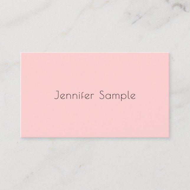 Elegant Mint Green Blush Pink Modern Minimalist Business Card (Front)