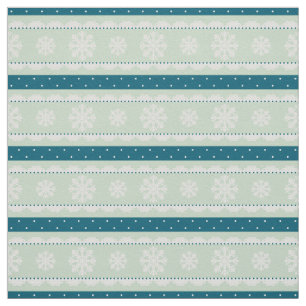 Elegant Mint Green Christmas Snowflakes Design Fabric