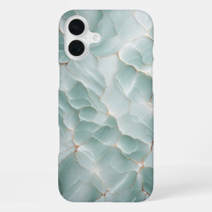 Elegant Mint Green Gold Marble Pattern Phone Case