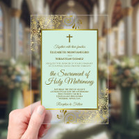 Elegant Mint Green & Gold Ornate Catholic Wedding