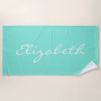 Elegant Mint Green Handwritten Script Name