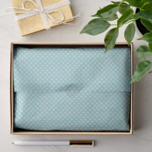 Elegant Mint Green Light Aqua Teal Dotted Pattern Tissue Paper