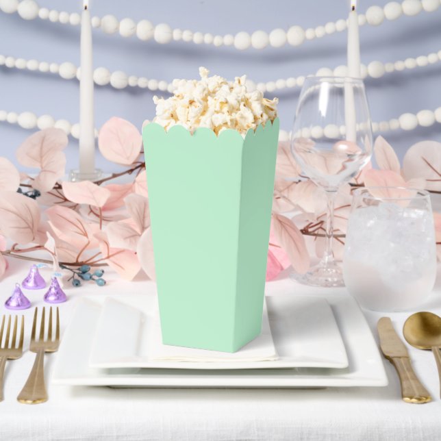 Elegant Mint Green Popcorn Favour Box Design (Wedding)