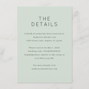 Elegant Mint Minimalist Details Enclosure Card