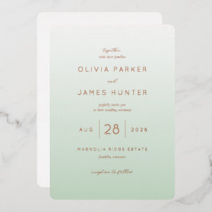 Elegant Mint Minimalist Wedding Invitation