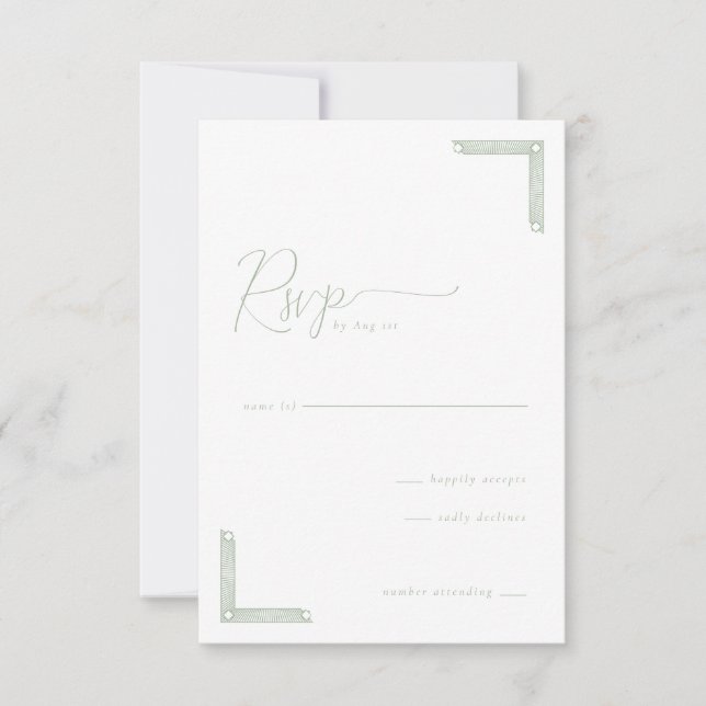 Elegant Mint RSVP Card (Front)