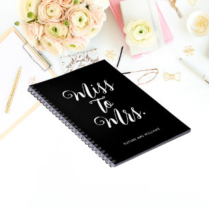 Elegant Miss to Mrs Chic Modern Wedding Planner Notebook