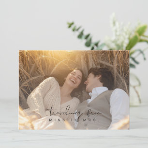 Elegant Miss to Mrs. Rustic Photo Bridal Shower Invitation