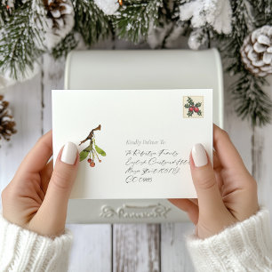Elegant Mistletoe Christmas Envelope