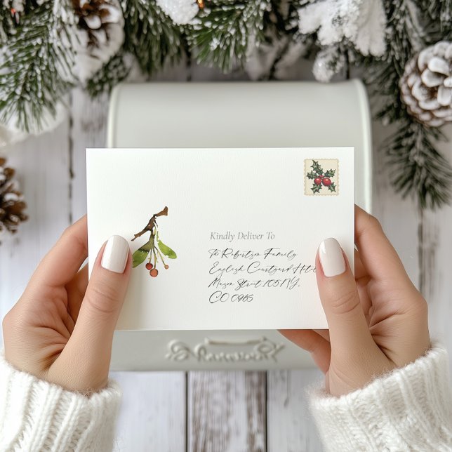 Elegant Mistletoe Christmas Envelope (Creator Uploaded)