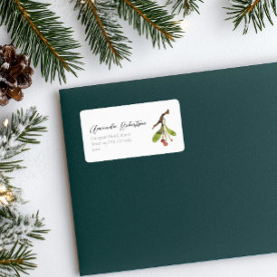 Elegant Mistletoe Christmas Label