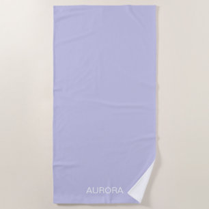 Elegant Misty Lilac Personalised Name -  Beach Towel