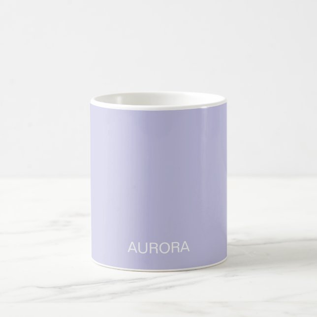 Elegant Misty Lilac Personalised Name -  Coffee Mug (Center)