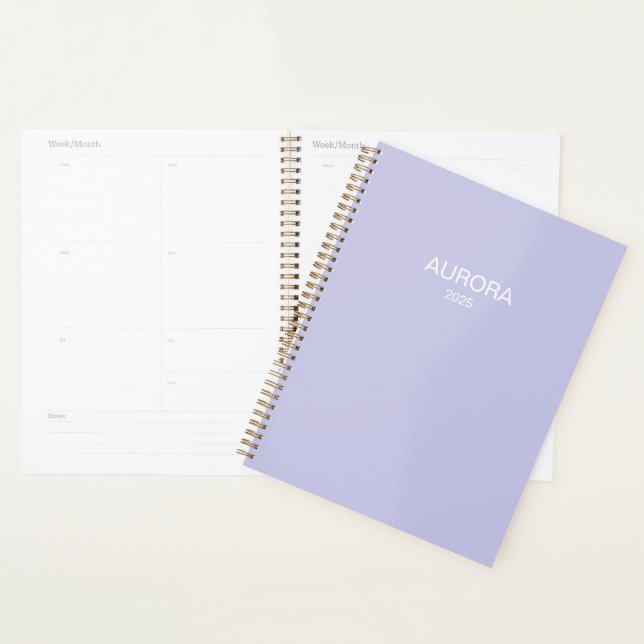 Elegant Misty Lilac Personalised Name -  Planner (Display)