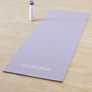 Elegant Misty Lilac Personalised Name Yoga Mat