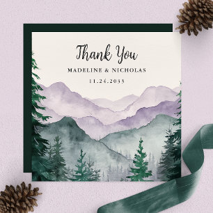 Elegant Misty Mountain Forest Wedding Thank You Card