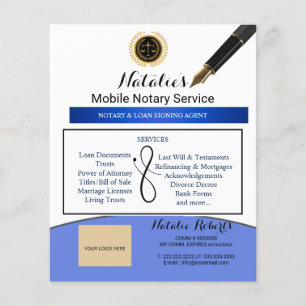 Elegant Mobile Notary Service Purple & Gold Photo Flyer