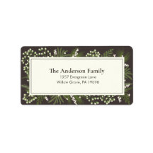 Elegant Mocha Botanical | Return Address Label