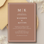 Elegant  Mocha Mousse Classic  Wedding  Invitation<br><div class="desc">Mocha Mousse Wedding invitation  
These elegant,  modern wedding or bridal shower napkins feature a simple black and white text design that exudes minimalist style. Add your initials or monogram to make them completely your own.</div>