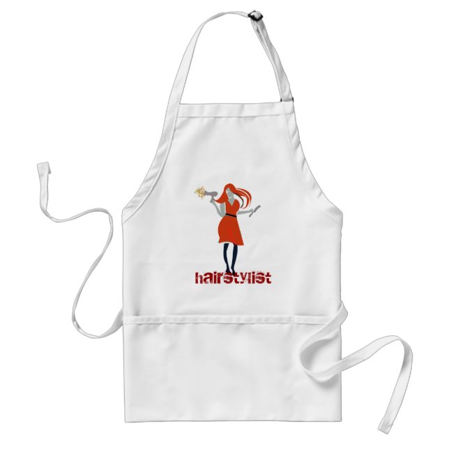 Elegant Mod Professional Hair Stylist Blowing Hair Standard Apron (Front)