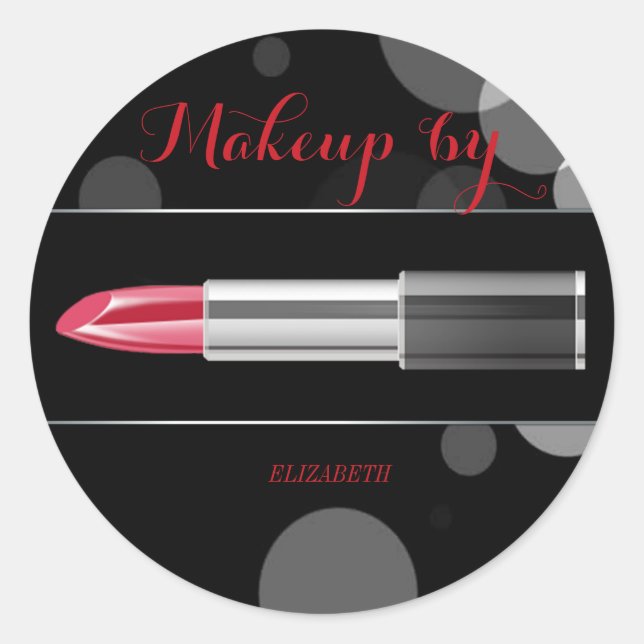 Elegant Moder Girly,Makeup artist,Red Lipstick Classic Round Sticker (Front)
