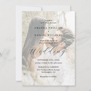 Elegant Modern 2 Photo Wedding Invitation