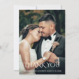 Elegant Modern 2 Photo Wedding Thank You Card