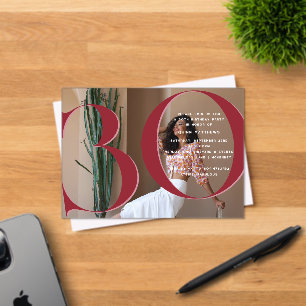 Elegant Modern 30th Birthday Party Acrylic Invitations