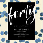 Elegant Modern 40th Birthday Party Invitation<br><div class="desc">Elegant Modern 40th Birthday Party Invitation</div>