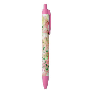 Elegant Modern Abstract Art Template Pink Yellow Blue Ink Pen