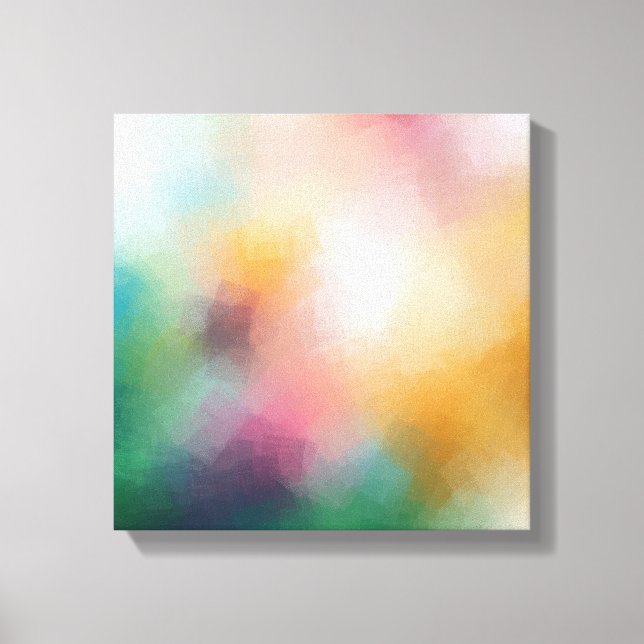 Elegant Modern Abstract Artwork Red Yellow Blue Canvas Print (Front)