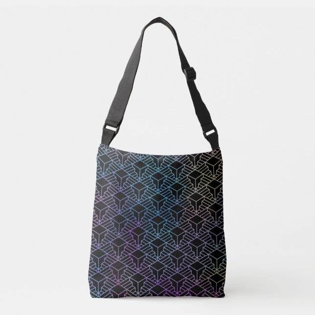 Elegant Modern Abstract Colourful Art Deco Pattern Crossbody Bag (Front)
