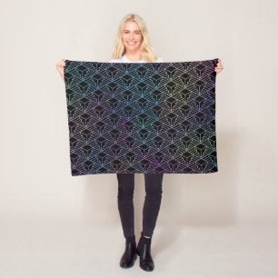 Elegant Modern Abstract Colourful Art Deco Pattern Fleece Blanket
