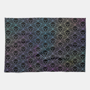 Elegant Modern Abstract Colourful Art Deco Pattern Tea Towel
