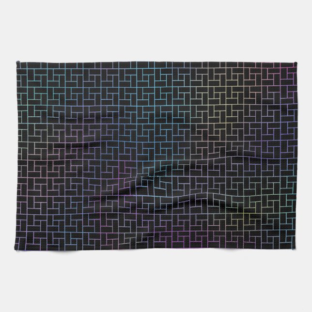 Elegant Modern Abstract Colourful Basket Pattern | Tea Towel (Horizontal)