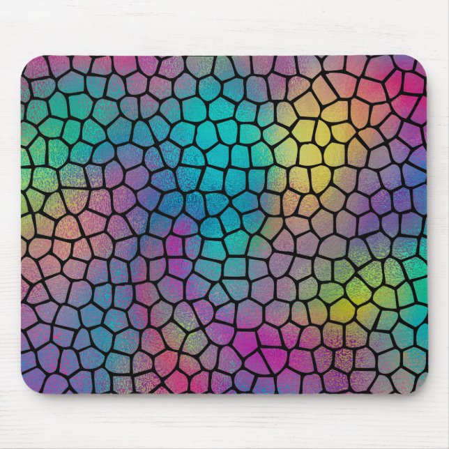 Elegant Modern Abstract Colourful Mosaic Pattern Mouse Pad (Front)