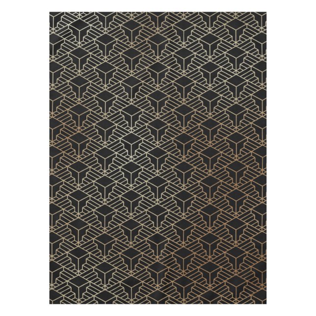 Elegant Modern Abstract Gold Art Deco Pattern | Tablecloth (Front)