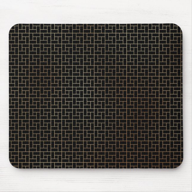 Elegant Modern Abstract Gold Basket Weave Pattern Mouse Pad (Front)