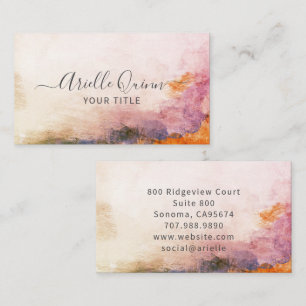 Elegant Modern Abstract Painted Brushstrokes Business Card