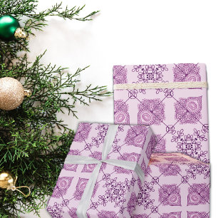 Elegant Modern Abstract Pink and Purple Design Wrapping Paper