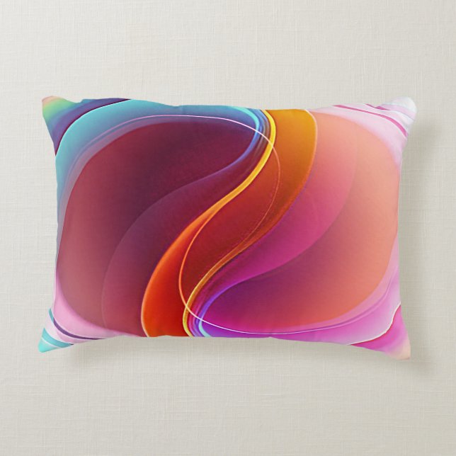 ELEGANT MODERN ABSTRACT PSYCHEDELIC ART DECORATIVE CUSHION (Back)
