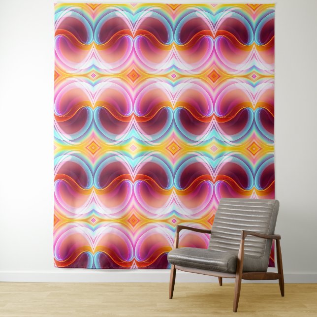 ELEGANT MODERN ABSTRACT PSYCHEDELIC ART TAPESTRY (In Situ)
