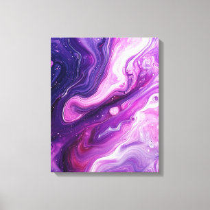 Elegant Modern Abstract Purple Acrylic Pour Print