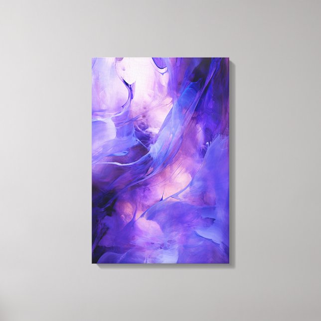 Elegant Modern Abstract Purple Contemporary Art Canvas Print (Front)