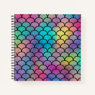 Elegant Modern Abstract Rainbow Scales Pattern   Notebook