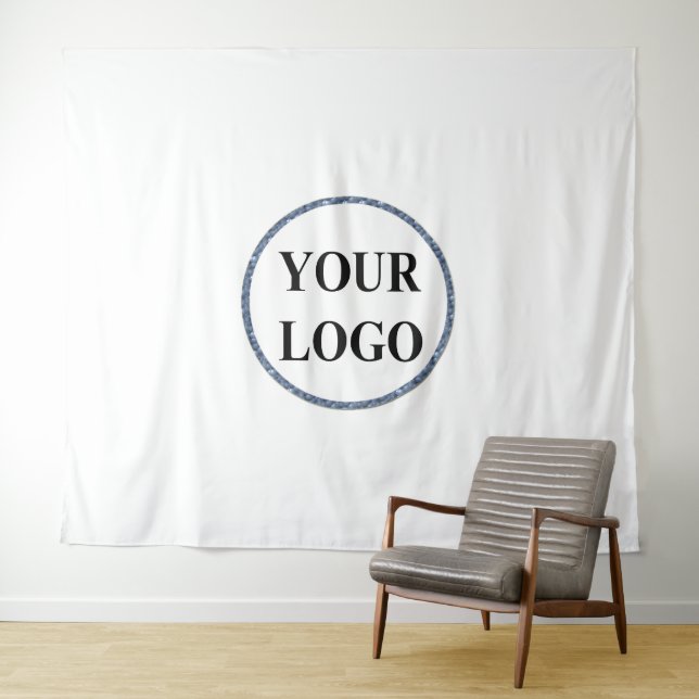 Elegant Modern  ADD LOGO Bridal Shower Tapestries  (In Situ (Horizontal))