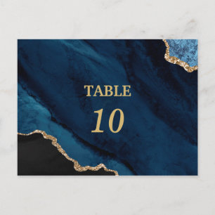 Elegant modern agate Table Number Postcard