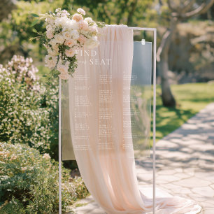 Elegant Modern Alphabetical Find Your Seat Wedding Acrylic Sign