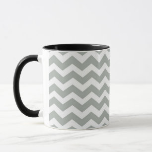 Elegant, modern and classic grey chevron monogram mug