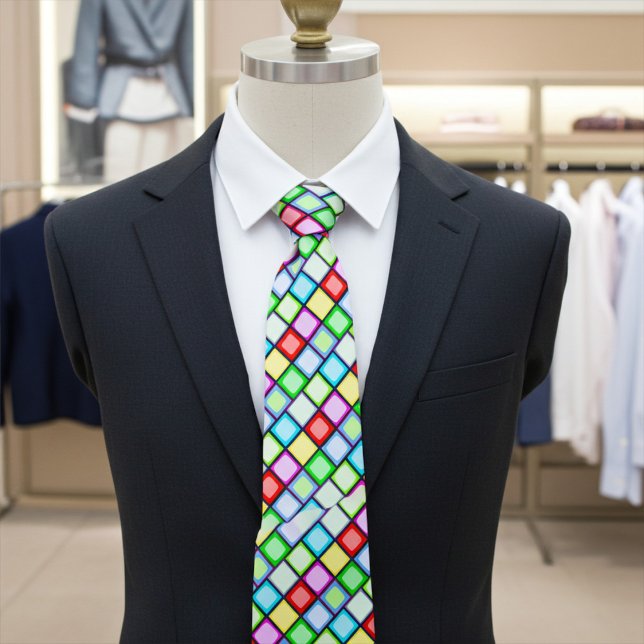 Elegant, Modern and Fun Colourful Pattern Necktie (Creator Uploaded)
